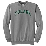 NCAA Tulane Green Waveアーチクラシッククルーネックスウェットシャツ、アスレチックヘザー、Large