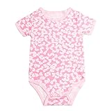 半袖 ボタン付 ボディオール ロンパース 女の子 ベビー 赤ちゃん 80㎝ ウシ柄 ヒョウ柄 チョウチョ柄 リボン柄 可愛い カバーオール 夏服 (リボン柄)