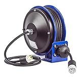 Coxreels PC10-3016-A Compact efficient heavy duty power cord reel with a single industrial receptacl