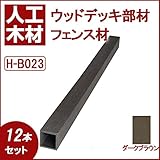 ウッドデッキ 人工木材 人工木 部材 樹脂ウッドデッキ フェンス材 支柱H-B023 50×50×2000mm【H-B023】【2色選択可】 (ダークブラウン・12本セット)