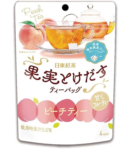 Amazon | 日東紅茶 果実とけだすティーバッグピーチティー 4袋 | 日東
