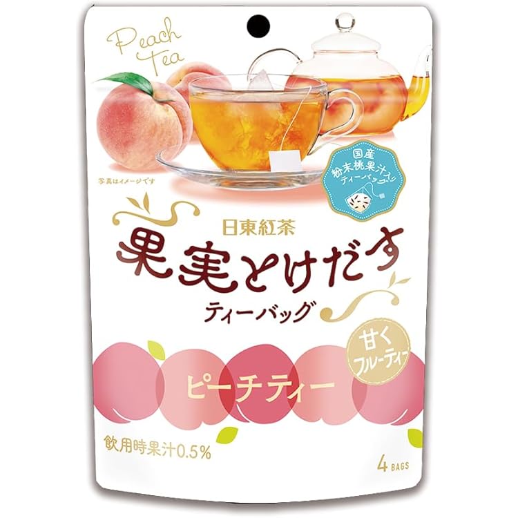 Amazon | 日東紅茶 果実とけだすティーバッグピーチティー 4袋 | 日東