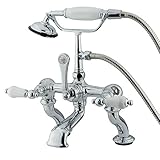 Elements of Design Hot Springs DT4101PL Deck Mount Clawfoot Tub Filler with Hand Shower, Polished Ch