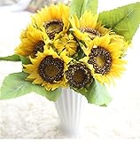 10pc人工アジサイの花パーティーホームウェディング イエロー