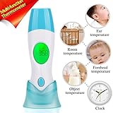 Itian 4 in 1 Multifunction Infrared Thermometer--±0.2°C High Measurement Accuracy, Three color LCD b