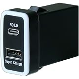 TOYOTA トヨタ車系用USB充電器 QC3.0+PD3.0急速充電USBポート 合計60W出力 電源ソケット カーチャージャー スマホ充電 インストールが簡単なプラグアンドプレイ (タイプB)