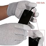 1 pair esd safe gloves anti-static anti skid pu finger top