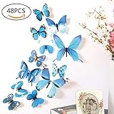 48 PCS Removable 3D Butterfly Wall Stickers Decals DIY Wall art Decor Home Wall Decoration Sticker M