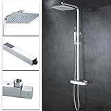 Wrightjp シャワーヘッド セット オーバーヘッドシャワー ステンレス オーバーヘッドシャワー レインシャワーヘッド 正方形 節水 高水圧 シャワーヘッド ホース セット