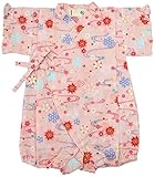 村信 さくら柄 甚平風ロンパス 女児 ピンク 80cm 71727 日本製
