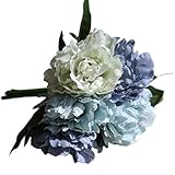 Zhaozheウエディングブーケ 造花 手作りブーケ お祝い ブライダルブーケ 花嫁ブーケ 結婚式 5本 牡丹 ギフト 贈り物