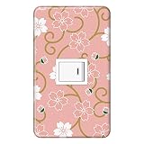 スイッチプレート カバー デザイン 桜/ピンク 1つ穴