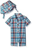 The Children's Place Baby Boys' Striped Romper and Hat Set Blue Atoll 0-3MONTHS [並行輸入品]