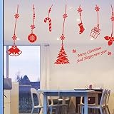 ウォールステッカー クリスマス　窓　壁　赤　45cm×83cm