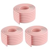 GeeSo ベビーガード 波型コーナークッション コーナーパッド けが防止 厚手 テープ付き2m 3本セット (W波型- 3本セット, ピンク)