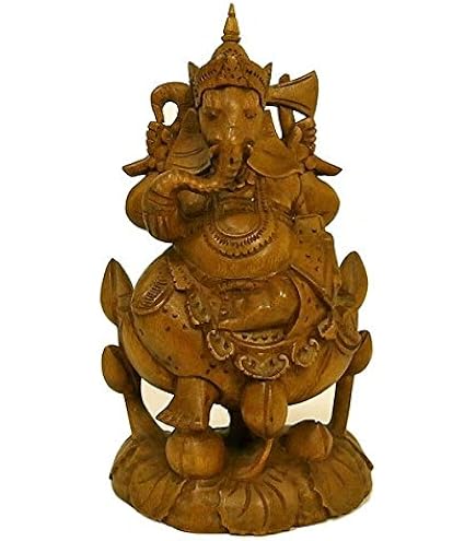 Amazon.co.jp: ガネーシャ 仏象 木彫り仏像 彫刻 置物 インドの神様