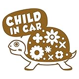 imoninn CHILD in car ステッカー　【シンプル版】　No.53　カメさん　（ゴールドメタリック）