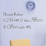 Pop Decors WL-0059-Va Inspirational Quote Wall Decal House Rules [並行輸入品]