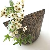 花瓶 一輪挿し おしゃれ 花器 和風 信楽焼 和陶器ベース 線紋 [soh1952]