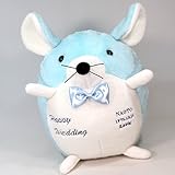 ねずみちゃんの体重ぬいぐるみ（男の子　十二支子年)ブルー完成品　生まれた時の体重で作る十二支のウェイトドール