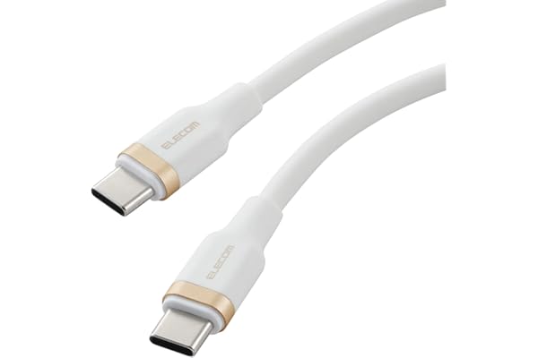 エレコム USB Type C ケーブル 1m 100W PD対応 高速充電 シリコン素材 なめらか やわらか 【 MacBook/iPad/Galaxy/Android スマホ タブレット 等対応 】 ホワイト 【iPhone 16 シリーズ 対応検証済】 MPA-CCECSS10WH