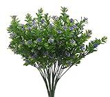 鳥FIY Faux低木Fake Bouquet ArrangementsシミュレーションGreenery Bushesインドア外側ホームガーデンOfficeベランダウェディング飾り パープル BF17