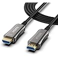 ATZEBE 光ファイバーHDMI ケーブル 50m 4K 60Hz対応 18gbps超高速伝送 4K HDR Ultra HD YUV4:4:4 HDCP 2.2 ARC ク機能2m 5m 10m 15m 20m 30m 50m 100m(50m)