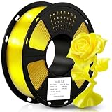 GEEETECH PLA フィラメント 1.75mm シルクイエロー、3D プリンター用 PLA フィラメント、1kg スプール((Yellow))