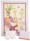 Bedtime Originals Lil' Friends 3 Piece Crib Bedding Set, Lavender/Pink [並行輸入品]
