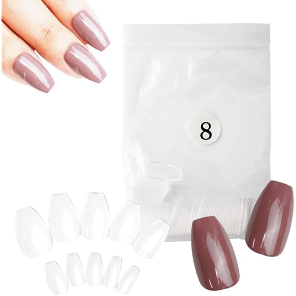 Amazon | ネイルチップ クリア サイズ別販売【 アーモンド 1袋 50枚
