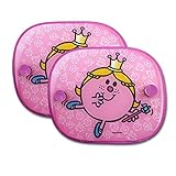 2 LITTLE MISS PRINCESS KIDS CAR WINDOW SUNSHADE SUN SHADE FOLDING BLIND SIDE PANELS CHILDRENS VISORS