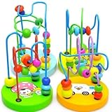 Randomly Style Hot Baby Children Kids Colorful Wooden Mini Around Beads Educational Game Toy [並行輸入品]