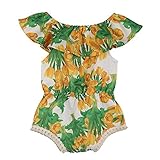 Cutelove 子供服 ロンパース カバーオール 女の子 キッズ 夏 チューリップ柄 可愛い 袖なし ストラップレス おしゃれ カジュアル きれい