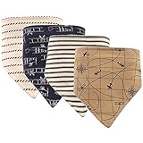 ハドソンベビー男の子4パックBandana Bibsコットンスナップ留め飛行機