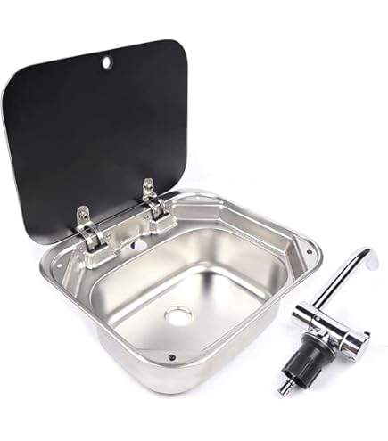 Non。。　　日本箱産業　おく洗　簡易自動洗面台　キャンピングカー Amazon | 流し台 屋外壁掛け式折りたたみバスルームシンク 冷水
