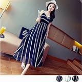 新品 最新トレンド ワンピース ボーダーストライプ柄☆F★ブラック