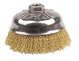 Weiler 14606 Crimped Wire Cup Brush, 5, 0.14 Brass Fill, 5/8-11 UNC Nut by Weiler
