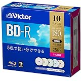 ビクター(Victor) 1回録画用 BD-R VBR130RPX10J1 (片面1層/1-6倍速/10枚) カラーMIX