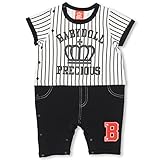 BABYDOLL（ベビードール） ストライプ切替半袖ロンパース 子供服 ベビー 80cm ブラック