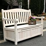 ガーデン収納庫付きベンチ(ベンチストッカー) 中 幅124cm×奥行62cm×高さ88cm ホワイト JYB-120WH