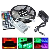 euone 5 M RGB非防水LEDストリップライト5050 SMD 44キーリモート電源12 V電源
