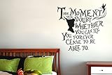 ピーターパンTHE MOMENT YOU DOUBTかどうかYou Can Fly壁ステッカーアートデカール – Large (高さ57 cm x幅57 cmブラック