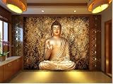 lhdlilyレトロBuddha Temple壁画リビング部屋玄関壁紙3dステレオBuddha壁紙壁画 LHDLily-561616981-11602