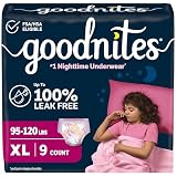 Goodnites ナイトタイム おねしょ下着 ガールズ XL (105-140ポンド) 9枚
