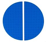Premium 15' x 7.5' Double Sided Half Circle Silicone Baseplate Mat 2 Pack - Blue Roll Up Base Plate 