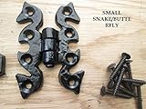 IRONMONGERY Worldâ ® 1ペア鋳鉄ブラックアンティークキッチンキャビネット食器棚ドアゲートヒンジ(小さなバタフライ/ Snake ) by ironmongery世界
