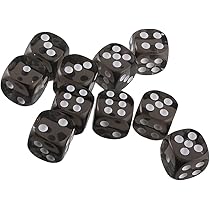 Amazon | サイコロセット 100個 16mm (5/8インチ) 6面 半透明