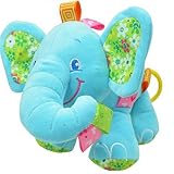 Unke Elephant Stuffed Plushベビーベッドベッド車Hanging Hand RattlesベビーキッズMusical Toy As description グリーン UNIQU