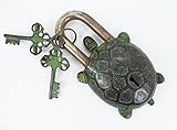 Gardenロック機能的真鍮Tortoiseパッドロックと2つのキー