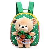 「Bidear」迷子防止カバー 可愛いグリッドベビーリュック おしゃれなクマぬいぐるみ （ 1-6歳子供リュックサック　ベビーギフトや贈り物）